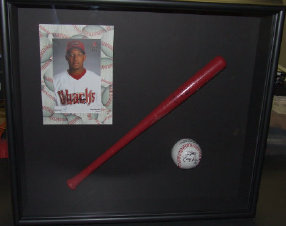 AZ Diamondbacks Autographed Photo, baseball and baseball bat